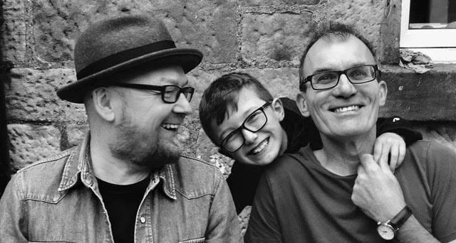 Owen McAulay (right), with grandson William, and Michael Feeney. Photo: Joehari Lee
